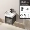 Gabinete de baño de aluminio espacial para espacios pequeños, combinación de gabinete para lavabo de baño con lavabo integrado de cerámica, inodoro impermeable