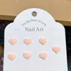 Manicure em Resina Coração Estéreo Rosa Joias para Unhas DIY Brincos Capa de Celular Acessórios de Unha Vestíveis