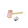 Jiangtitanium F136 Clavo de Hueso de Oreja de Titanio Cuadrado Incrustado Circonita Hebilla de Mariposa Cuerpo de Aleación de Titanio G23 Joyería para Piercing Clavo de Oreja
