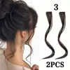 Postizo de Pelo Falso con Flequillo Largo para Mujer, Flequillo de Frente de Una Pieza, Patillas Largas, Flequillo Largo con Forma de Ocho
