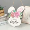 Nuevos adornos artificiales de Pascua transfronterizos creativos colgantes de puerta festivos flor artificial marca huevo de Pascua adornos de conejo para el hogar