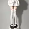 Medias estilo anime de dibujos animados japonesas JK con orejas de gato, suaves y lindas, blancas, adorables y perfectas para el verano, finas y largas