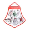 Juego de Moldes para Galletas Temáticos de Navidad, Juego de Moldes para Galletas de Acero Inoxidable Tipo Prensa para Pastel de Copo de Nieve DIY, Molde para Pastel de Navidad