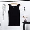 Chaleco coreano de algodón grueso con hilo para mujer de primavera y verano, color sólido, con tirantes finos, sin mangas, camiseta básica ajustada de una generación de pelo interior