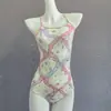 Traje de baño de una pieza para mujer con envío directo, de una sola capa, sin copas, estampado de lazo, adelgazante, rejuvenecedor, traje de baño profesional deportivo de competición para mujer