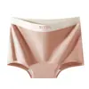 Ropa interior de algodón puro para mujer, alta elasticidad, sin pellizcos, de cintura media, verano, calzoncillos tipo bóxer pequeños, anti-exposición, con revestimiento antideslizante, panties de triángulo para mujer