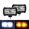 Venta Directa de Fábrica luz de trabajo led para coche de dos colores doble fila 54W Tres Ojos modificación iluminación frontal para vehículo todoterreno