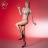 Medias de Seda Brillantes Sexy y Sexy Cubierta de Cremallera Superior Ropa Corporal Coser Hombres y Mujeres Tentación Perspectiva Entrepierna Abierta con Juego de Cinco Dedos