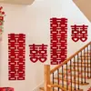 Decoración de Pared de Fondo para Pasamanos de Escalera, Decoración de Habitación de Boda, Artículos de Boda, Pared del Sofá de la Sala de Estar de Casa Nueva, Decoración de Carácter de Doble Felicidad para Dormitorio