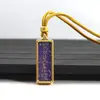 Venta al por mayor del fabricante Arena Mineral Pintada a Mano Acero de Titanio Thangka Zaki Lamu Amarillo Riqueza Mineral Pequeño Thangka Portátil Buda Amuleto Colgante Collar
