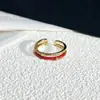 Dulce Fresco Diseño de Nicho Sentido Esmalte Goteando Glaseado Moda Distintivo Anillo Abierto para Mujer Retro Exquisito Todo-partido Accesorios de Anillo para Dedos