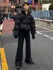 Tendência Outono 2026 Calça de Terno Versátil com Caimento para Homens Estilo de Rua Americano Simples Sem Passar Toque de Luxo Calça Longa Microflare