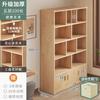 Estantería de madera maciza pura, armario de almacenamiento de piso, armario de almacenamiento de pino para niños, estantería de pared a pared para estudiantes, estantería para el hogar con puerta