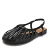 Sandalias de Correa Tejida Estilo Francés con Punta Cerrada y Talón Abierto, Zapatos Planos, Nuevos Zapatos Romanos Versátiles de Verano para el Trabajo Xh9061-9