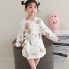 Roupão Infantil Absorvente Roupa de Casa Vestível Toalha de Banho Grande Quente Outono e Inverno Macio Amigo da Pele Roupas para Casa Roupão Masculino e Feminino Fofo