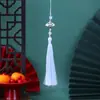 Borla de Nudo de Bambú Estilo Antiguo para Espada, Borla Pequeña, Borla Blanca para Abanico, Accesorios para Vestidos Hanfu Qipao Estilo Antiguo, Accesorios para Ropa al por Mayor