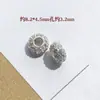 6 Aleación Zirconia Incrustada Cuentas Espaciadoras Accesorios Forma de Llanta Ágata Redonda Cristal Pulsera DIY Joyería Mayoreo