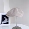 Boné Fashion de Sarja Liso Estilo Japonês para Mulheres, Boné de Beisebol Quente Versátil Casual de Outono, Boina Estilosa para Usar do Avesso