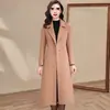 Nuevo Abrigo de Lana de Corte Ajustado para Mujer Temporada de Primavera y Otoño/Invierno, Abrigo Cálido Casual por Encima de la Rodilla para Mujer