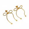 Aretes de Moño de Celebridad de Internet Ins Europeos y Americanos Acero Inoxidable Nicho de Alta Gama Chapado en Oro de 18K Joyería de Acero de Titanio para Mujer