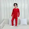 Conjunto de Ropa Interior Térmica Roja de Año Nuevo para Niños, Pijama Suave Festivo para Niños y Niñas, Nuevo Estilo para el Año de Nacimiento