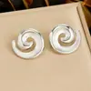 Moda Transfronteriza Pendientes Sencillos de Acero Inoxidable Chapados en Oro con Múltiples Elementos Combinados en Colores Dorado y Plateado, Versátiles para el Uso Diario