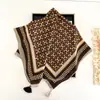 Lenço Quadrado com Padrão Geométrico de Diamantes Melard, Estilo Vintage com Franjas, Lenço Fino, Lenço de Seda, Lenço de Pescoço, Faixa de Cabelo para Proteger do Sol