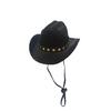Amazon novo chapéu de gato chapéu de pet cowboy mini chapéu chapéu de filhote chapéu de cowboy ocidental decoração de estrela de cinco pontas