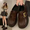 Mocasines, Zapatos Nuevos de Piel, Nuevos Estilos de Primavera y Otoño, Versátiles Retro 2026 Moda Estilo Británico Zapatos de Suela Blanda para Commuter