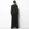Fotos Reales de Ropa de Mujer para Exportación - Vestido Largo Elegante Plisado Estilo Retro Francés de Manga Larga que Ceñe la Cintura Adelgazante
