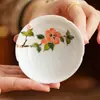 Taza de Té Flor de Granada Pintada a Mano de Fábrica, Taza de Té de Cerámica, Taza Individual Personal para Mujer, Taza de Maestro, Juego de Té, Taza Cónica