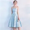 Vestido Estampado sin Tirantes que Favorece la Figura, Adecuado para Ser Anfitrión de Banquetes, Ceremonias de Mayoría de Edad, Exámenes de Arte Estudiantil y Uso Diario