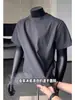 Camiseta de Manga Corta para Hombre de Verano, Protección Solar, Gris Oscuro, Sensación de Hielo, Secado Rápido, Hombro Normal, Corte Ajustado, Estilo Americano, Peso Pesado, Deporte, Fitness, Media Manga