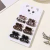 6 Peças Grampo de Cabelo Fashion Estampa de Leopardo Plástico Presilha Simples Tamanho Pequeno Grampo para Franja Cabelo Quebrado Grampo Superior Grampo de Cabelo Feminino