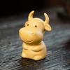 Yixing Zisha Tea Pet Cattle Pequenos Ornamentos Doze Zodíaco Desenho Animado Bonito Touro Respiração Céu Escultura Conjunto de Chá Acessórios Presente
