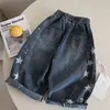 Conjunto Jeans Infantil 2026 Primavera e Outono Novo Estilo Meninos e Meninas Estampa de Estrela Calça Reta Roupa Superior Estilosa para Bebê Tendência