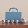 Juego de Té Kung Fu 2026 Nuevo Modelo Lujo Ligero Set de Regalo de Gama Alta Estilo Chino Cerámica Ru Caja de Regalo para Oficina y Negocios