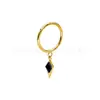 Pendientes de Rombos de Circonita Chapados en Oro de Aleación de Titanio f136 Joyería para Piercing Corporal de Titanio g23 Anillos de Nariz Pendientes Studs