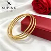 Pulseira Anel Liso Minimalista de Aço Inoxidável Xuping, Cor Dourada, Estilo Luxo Leve Europeu e Americano, Joia Empilhável de Três Camadas Atacado
