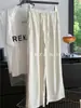 Pantalones Casuales de Seda de Leche Suave y Amigable con la Piel, con Caída, Verano 2026, para Mujer, Pantalones Delgados Rectos de Pierna Ancha, Pantalones Frescos