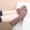 Zapatos populares de primavera transfronterizos para madre, de piel de vaca, talla grande, zapatos tipo beanie, zapatos casuales para mujer, zapatos planos de enfermera, zapatos holgazanes para mujer