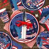 Mm360 American 250Th Anniversary Vajilla Set de Fiesta para 8 Personas, Set de Cuatro Piezas, Platos de Papel Decorativos Festivos y Servilletas
