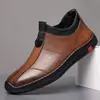 Zapatos Casuales de Cuero para Hombre, Ligeros, de Suela Blanda, Adecuados para Trabajo en Hotel, Impermeables, Sin Cordones, Transpirables, Cómodos, Versátiles