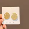 Brincos Geométricos Metálicos Plissados Minimalistas Exagerados de Alta Qualidade, Brincos de Tarraxa Florais Franceses Vintage Estilo Ins em Formato de Coração