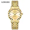 Relojes de Pareja Longbo para Hombre y Mujer, Correa de Acero Inoxidable, Reloj de Cuarzo, Modelo Popular de Comercio Exterior, Reloj Impermeable con Incrustaciones de Diamantes, Reloj Fangsheng