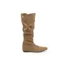 Versión de cuero con aumento interno de altura de 4 cm ~ Botas de estilo coreano de doble uso con punta fina, correa de hebilla, pliegues, de media pantorrilla, apiladas para mujer, nuevas para otoño e invierno 2026