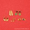 Colgante de jade con incrustaciones de oro antiguo, color dorado, resina de protección ambiental, animal, pez, pájaro, gota de aceite, accesorios DIY tejidos a mano en stock