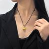 Colgante de calabaza con carácter fu dorado para boda china, estilo étnico, boutique, collar con colgante Fu pequeño y gordo con cabeza de Buda