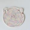 Posavasos para el Hogar de Estilo Japonés Tapete Aislante del Calor Línea de Algodón Smiley Rattan Paja Tapete Tejido a Mano Individual Nórdico Simple