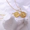 Collar con Moneda de Cupido León Estilo Ins Cool Europeo y Americano Nicho Acero de Titanio Chapado en Oro de 18K Venta Caliente para Hombres y Mujeres P907-8